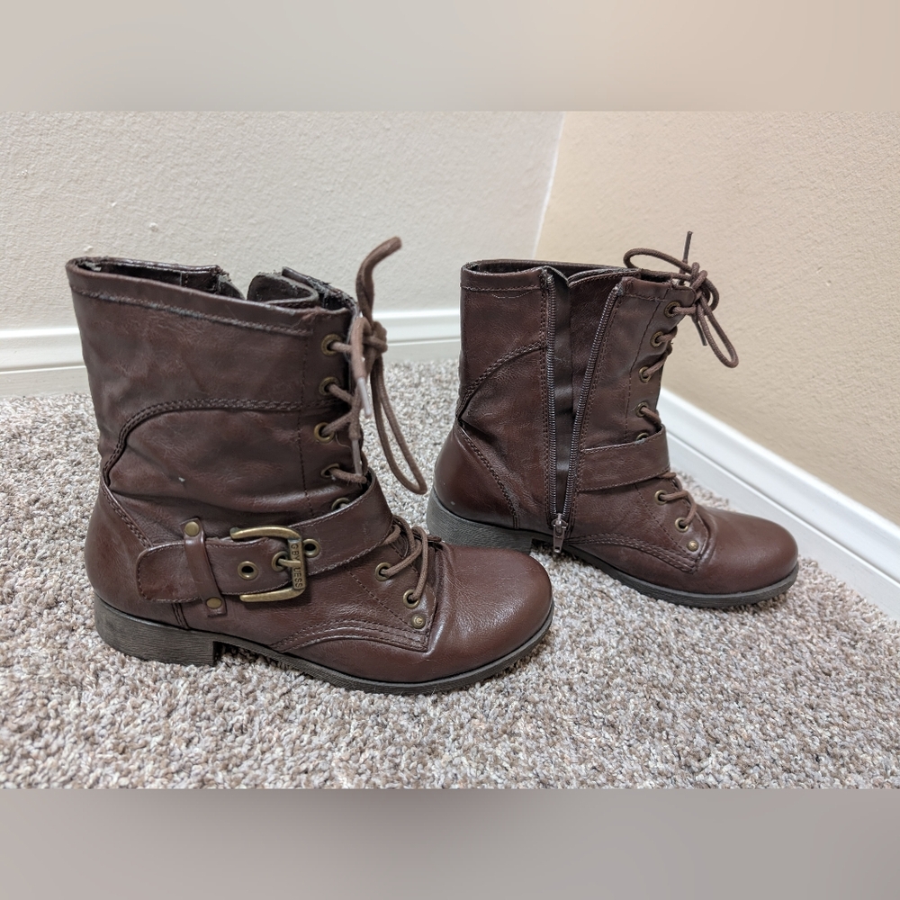 G by Guess Brown Lace Up Boots
